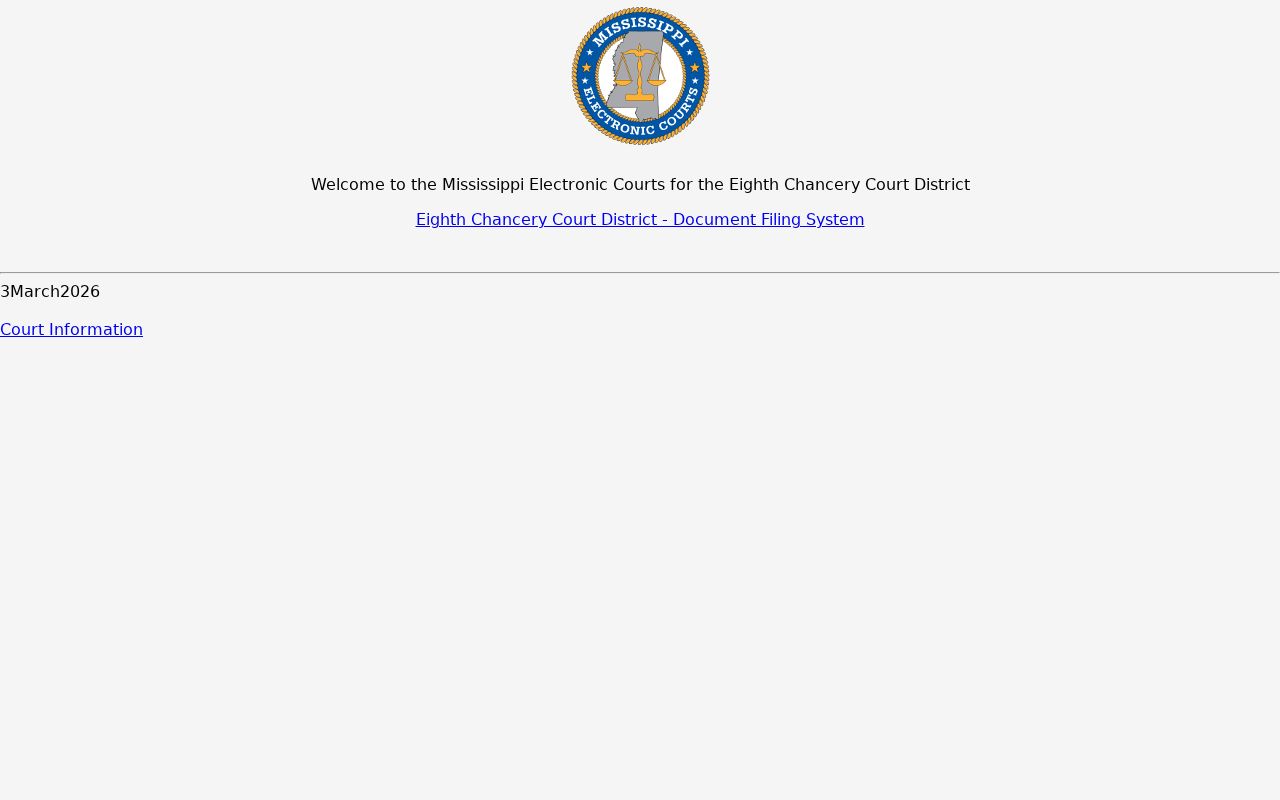Hancock County civil docket access on the Eighth Chancery MEC home page