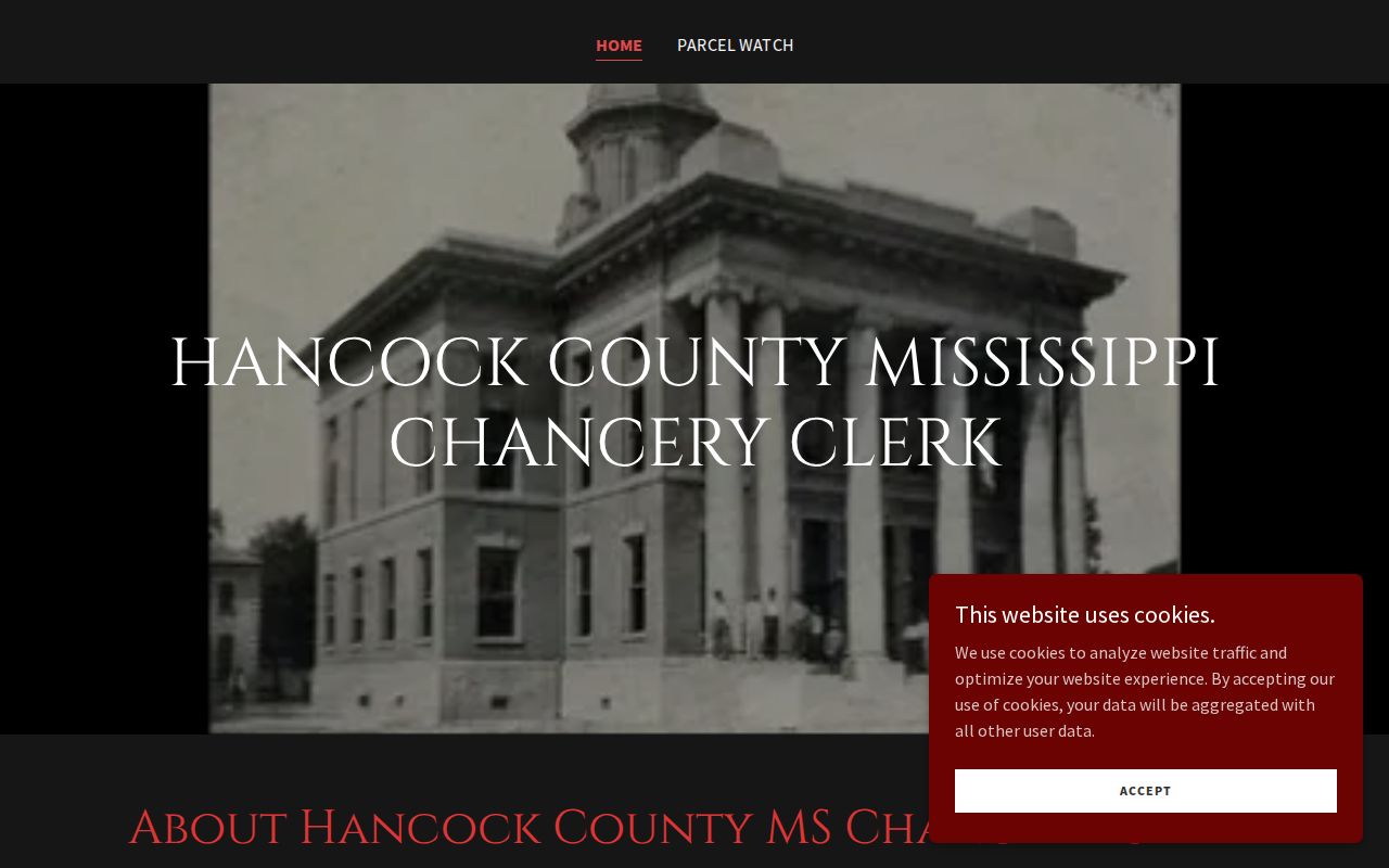Hancock County court records source from the Chancery Clerk