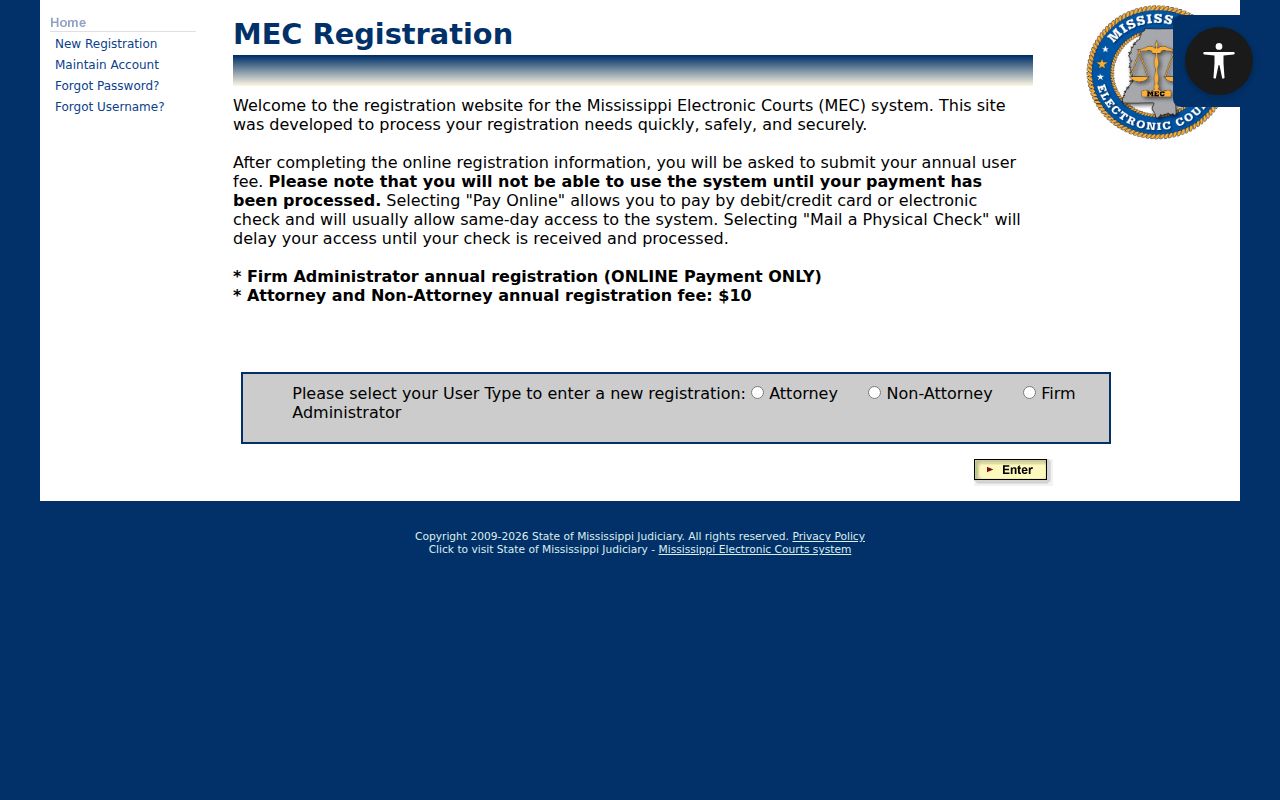 Hancock County court docket PAMEC registration reference