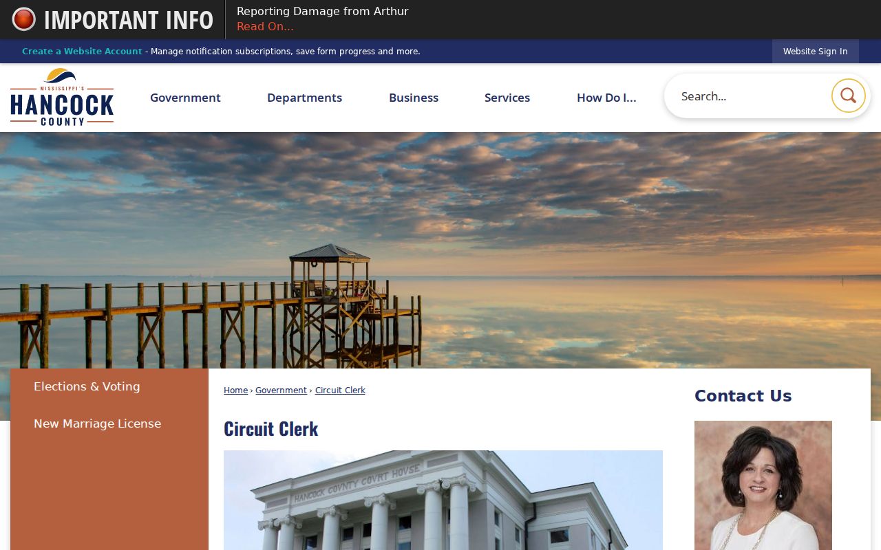 Hancock County court docket Circuit Clerk records reference