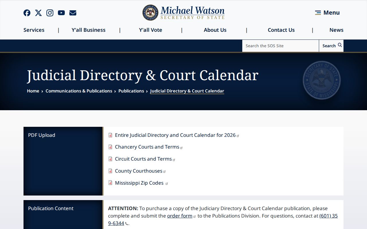 Hancock County court docket calendar directory reference